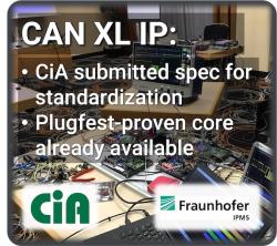 CAST's CAN Bus IP Core featuresCAN XL, which is nearing ISO certification and has already been plugfest tested.