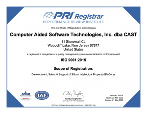 CAST ISO9001 Certificate