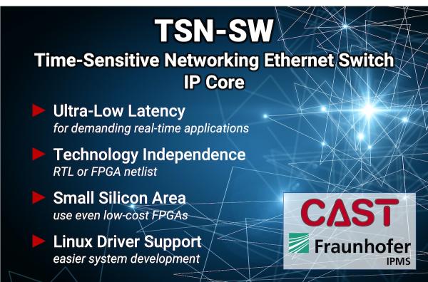 TSN-SW Time-Sensitive Networking Ethernet Switch Benefits