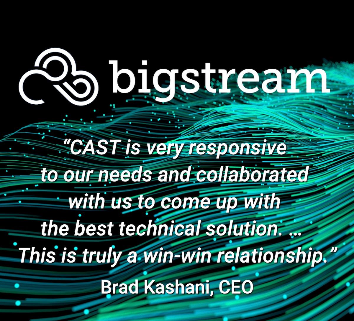 CAST IP customer BigStream's CEO uote