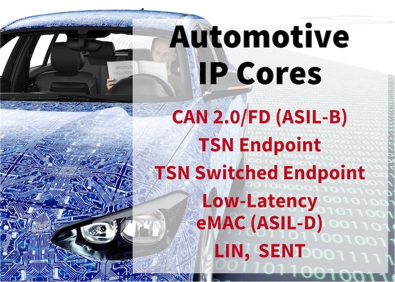 Automotive bus IP cores: CAN, TSN, LIN, SENT; from CAST, Inc.